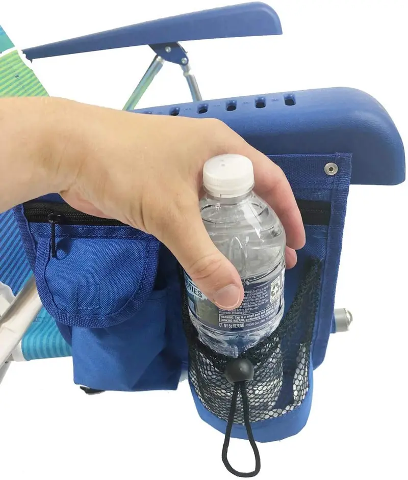Two-Piece Beach Chair Set – Includes Integrated Storage Pouches and Towel Bars for Convenient Outdoor Use