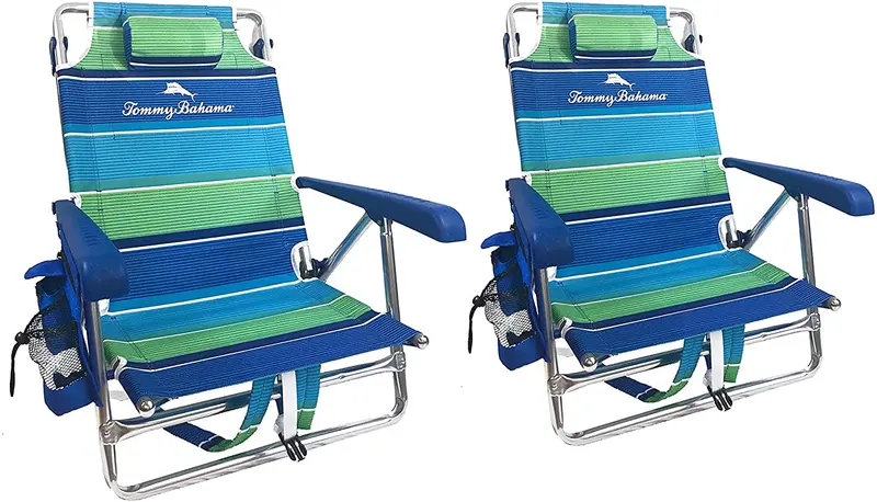 Two-Piece Beach Chair Set – Includes Integrated Storage Pouches and Towel Bars for Convenient Outdoor Use