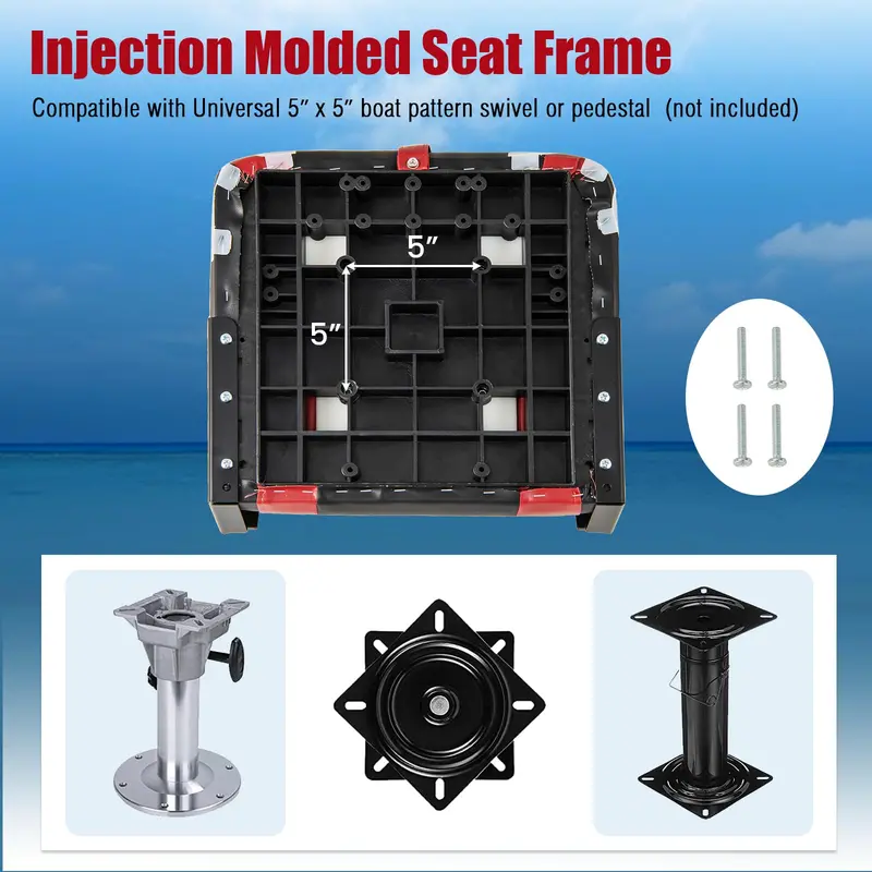 Two-Piece Marine Folding Boat Seat Set – High-Back Cushioned Seats Built for Boating Environments