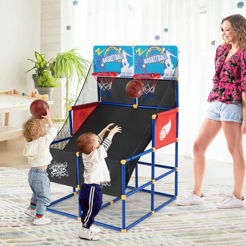 Two-Player Kids’ Basketball Arcade Game with 4 Practice Balls and Built-In Air Pump 2