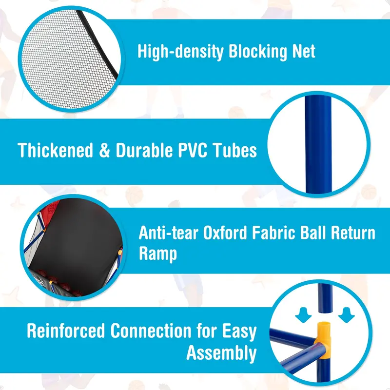 Two-Player Kids’ Basketball Arcade Game with 4 Practice Balls and Built-In Air Pump