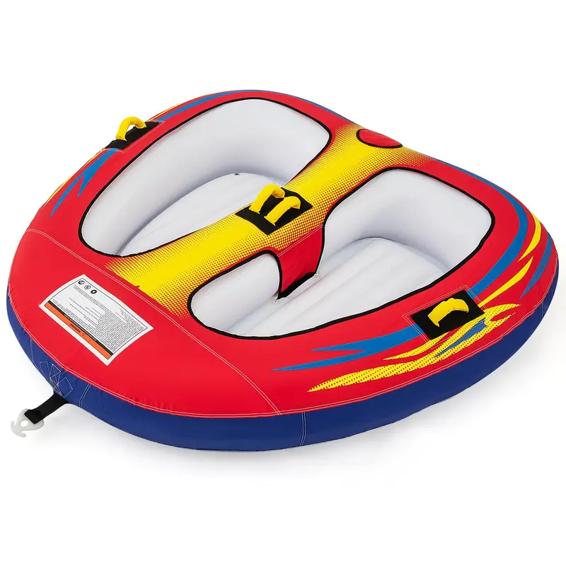 Two-Rider Inflatable Tow Tube for Boating and Water Recreation—Durable, Stable, and Easy to Inflate
