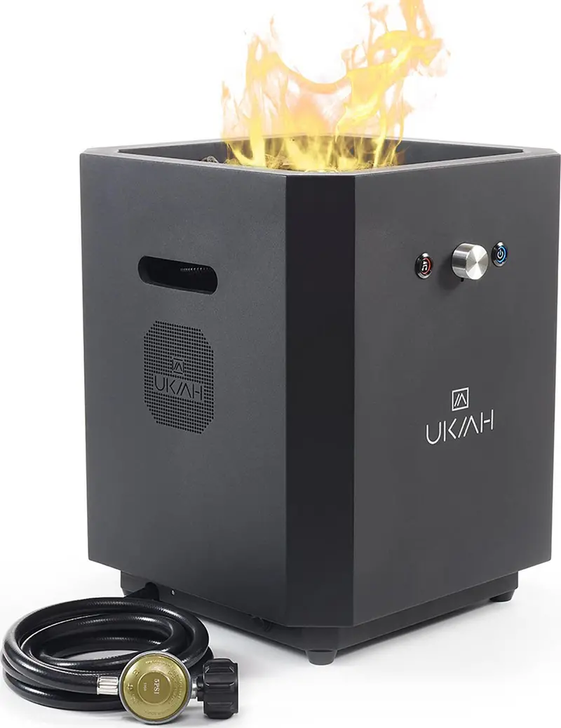 Ukiah Note Portable Propane Fire Pit – Bluetooth Speaker Integration, Beat-Sync RGB Lighting, and All-in-One Outdoor Entertainment Hub 2