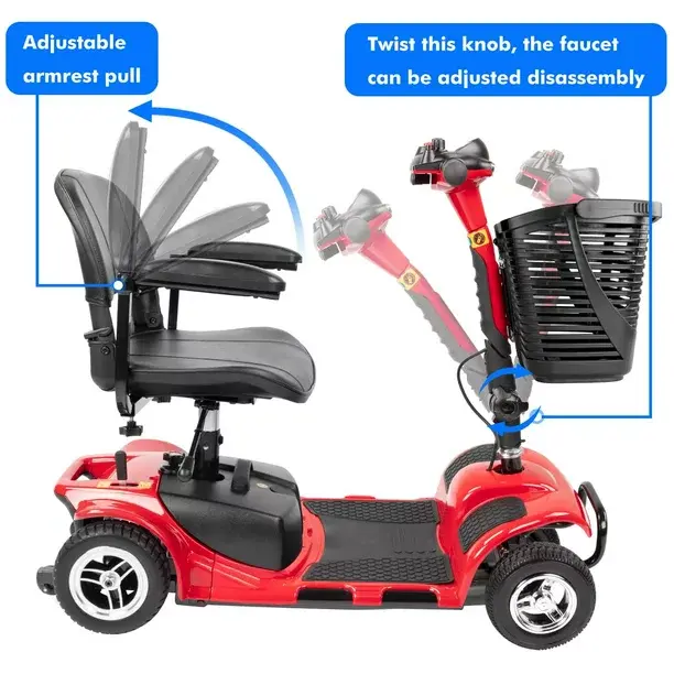 UltraLite A898 Portable 4-Wheel Mobility Scooter – Lightweight Design with 14-Mile Range