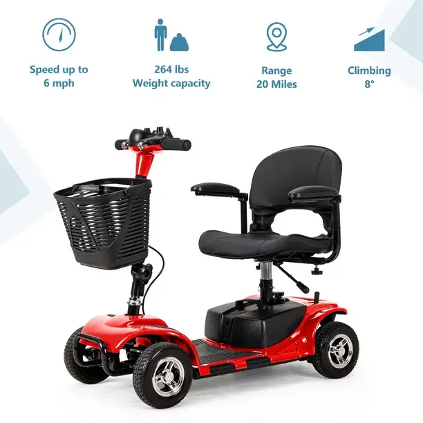 UltraLite A898 Portable 4-Wheel Mobility Scooter – Lightweight Design with 14-Mile Range