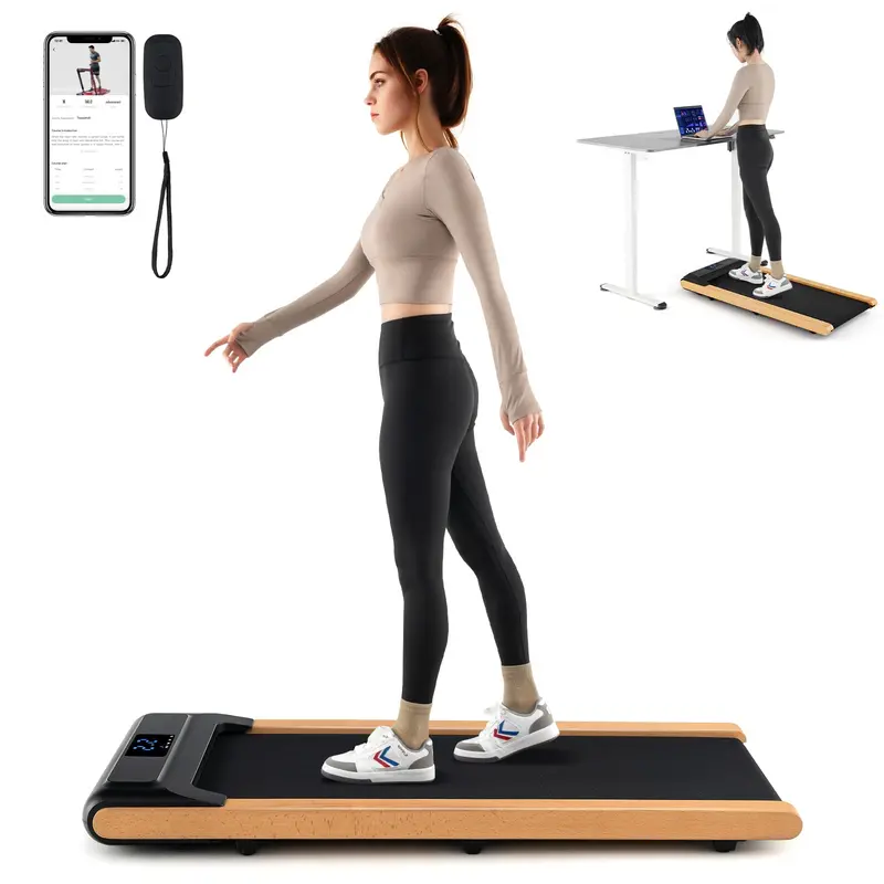 Under-Desk Walking Pad Treadmill for Home Offices — Remote-Controlled and Space-Saving Foldable Model