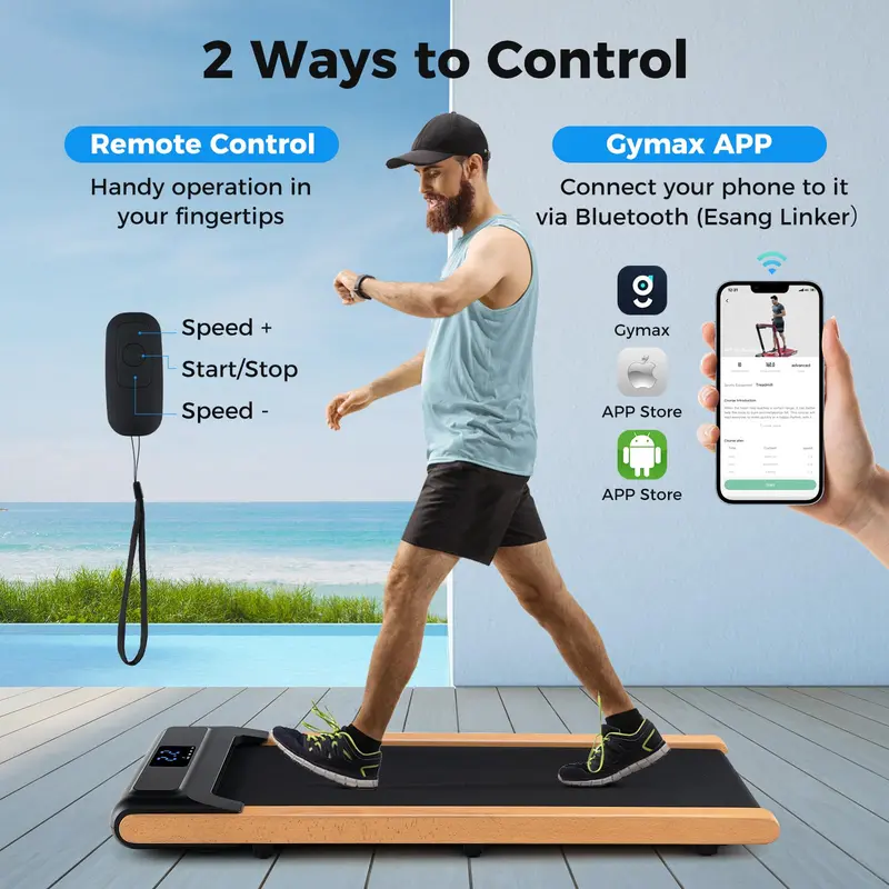 Under-Desk Walking Pad Treadmill for Home Offices — Remote-Controlled and Space-Saving Foldable Model