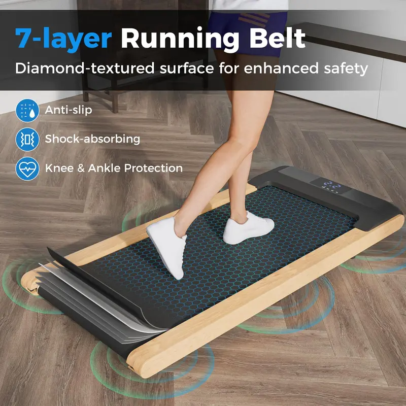 Under-Desk Walking Pad Treadmill for Home Offices — Remote-Controlled and Space-Saving Foldable Model