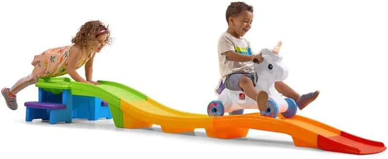 Unicorn-Themed Ride-On Roller Coaster – Fun-Powered Toddler Toy for Ages 2–5 (50 LB Limit)