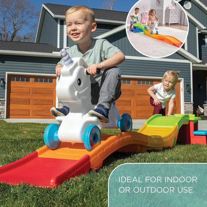 Unicorn-Themed Ride-On Roller Coaster – Fun-Powered Toddler Toy for Ages 2–5 (50 LB Limit)