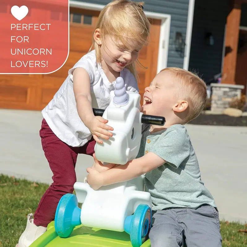 Unicorn-Themed Ride-On Roller Coaster – Fun-Powered Toddler Toy for Ages 2–5 (50 LB Limit)