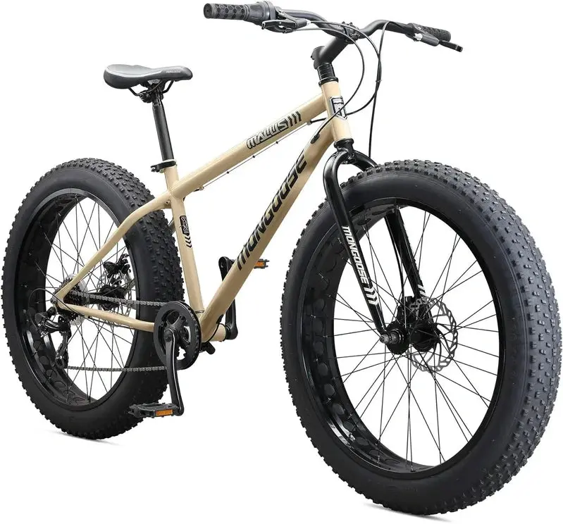 Unisex Fat Tire Mountain Bike – 26-Inch Wheels, 4-Inch Aggressive Tread, 7-Speed Shimano Drivetrain & Mechanical Disc Brakes