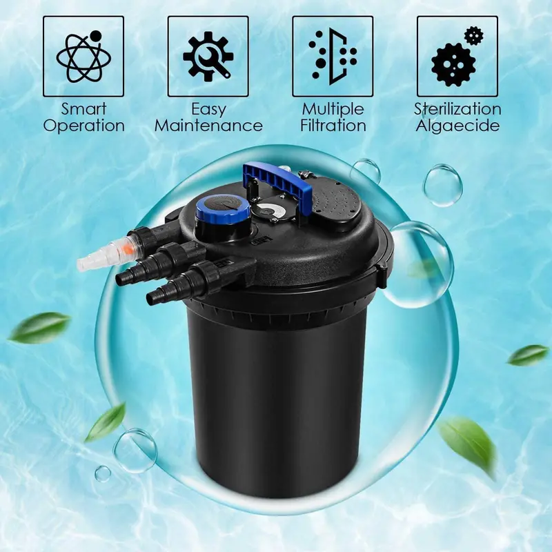 UV-Powered Bio-Mechanical Pond Filter – 13W Integrated Clarifier for Clear Garden Water