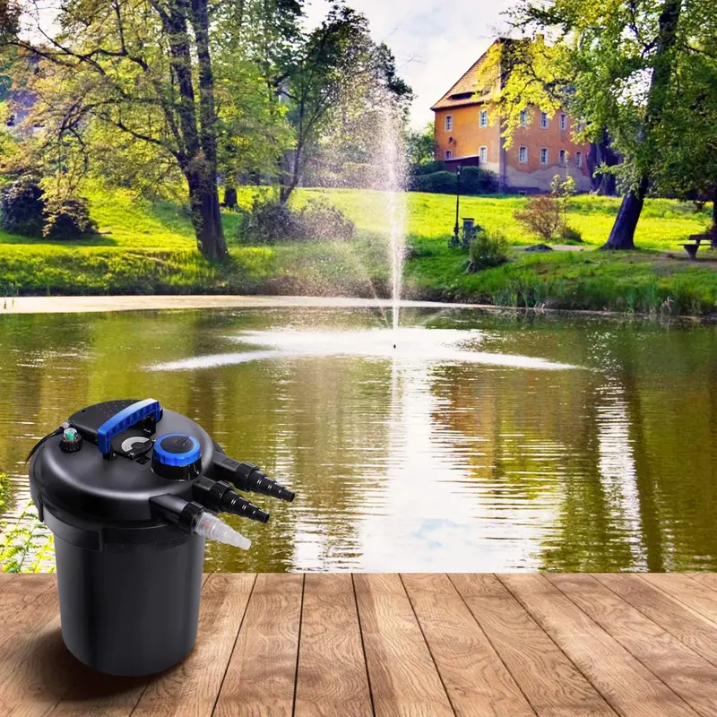 UV-Powered Bio-Mechanical Pond Filter – 13W Integrated Clarifier for Clear Garden Water