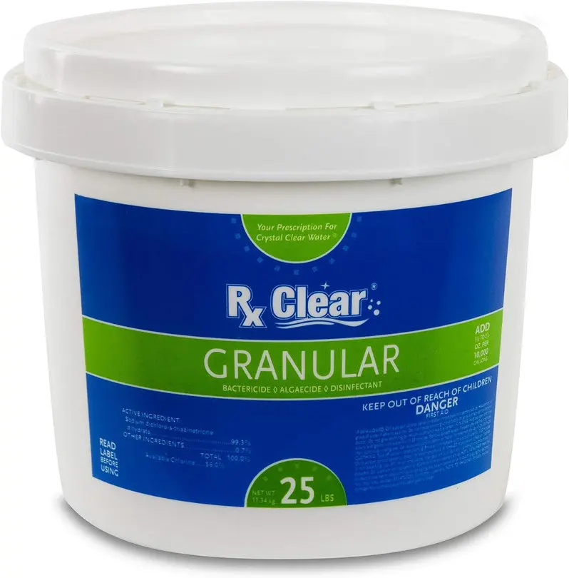 UV-Stabilized Fast-Dissolving Granular Chlorine – 50-Lb Bucket for Effective Pool & Spa Sanitization and Algae Prevention