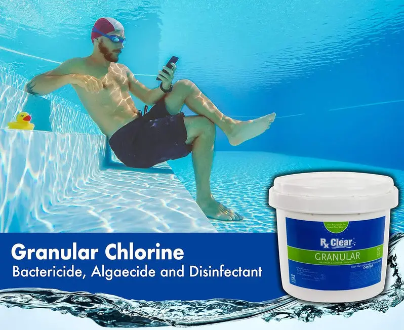UV-Stabilized Fast-Dissolving Granular Chlorine – 50-Lb Bucket for Effective Pool & Spa Sanitization and Algae Prevention