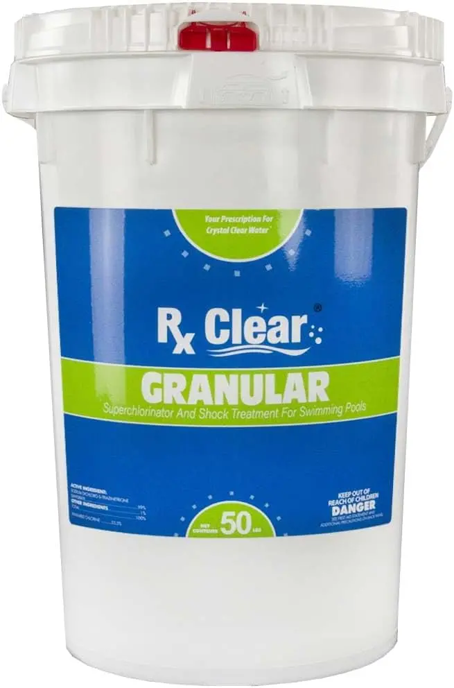 UV-Stabilized Fast-Dissolving Granular Chlorine – 50-Lb Bucket for Effective Pool & Spa Sanitization and Algae Prevention