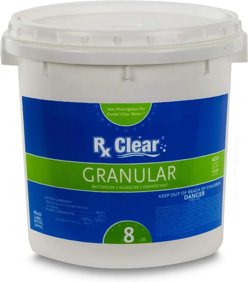 UV-Stabilized Fast-Dissolving Granular Chlorine – 50-Lb Bucket for Effective Pool & Spa Sanitization and Algae Prevention