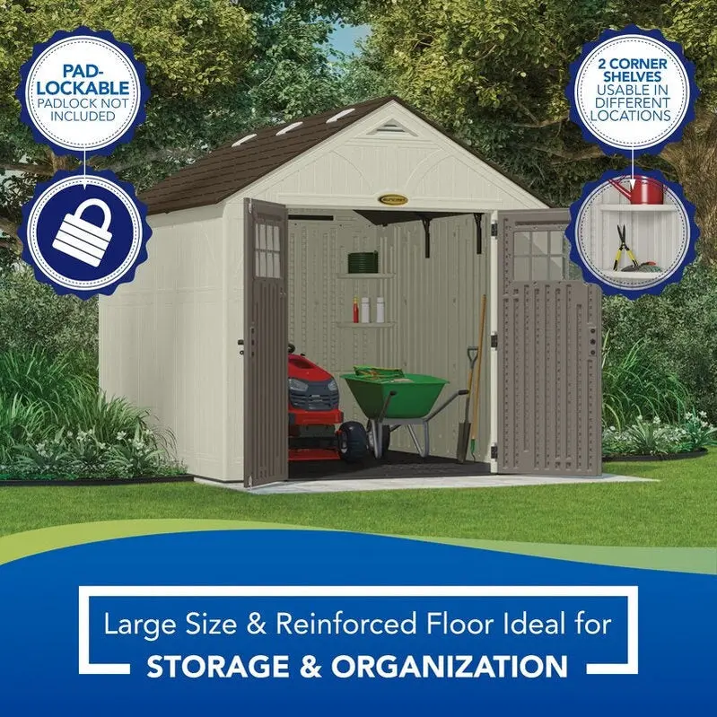 Vanilla Series Plastic Shed – 8 ft. × 10 ft., UV-Stabilized Resin for Long-Lasting Outdoor Use