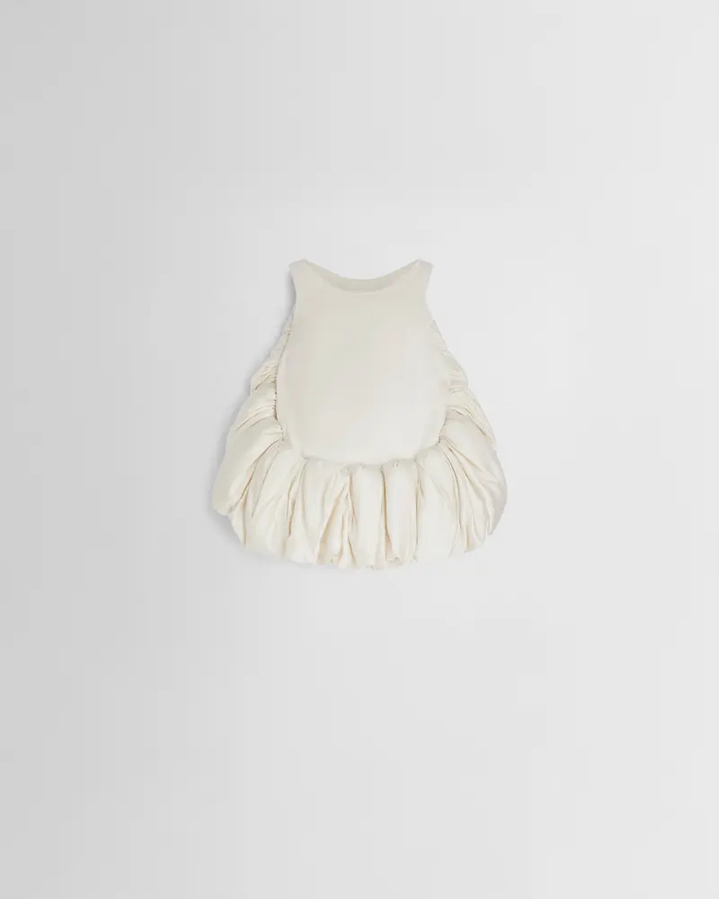 Vanilla Silk Duchesse Satin Sculpted Vest