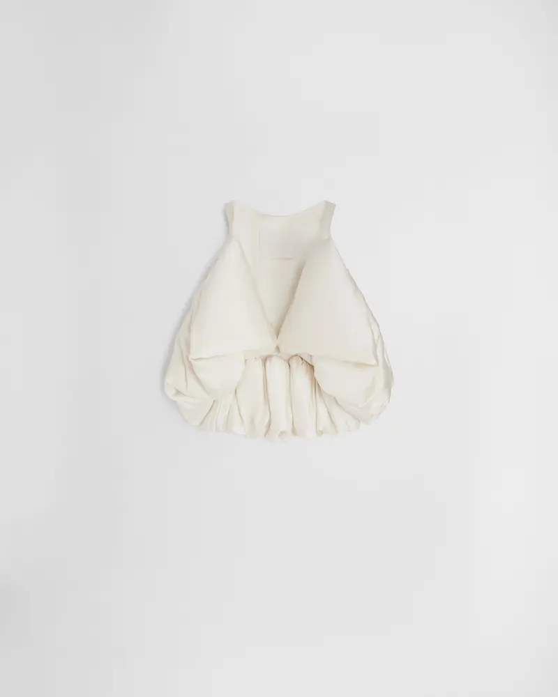 Vanilla Silk Duchesse Satin Sculpted Vest 2