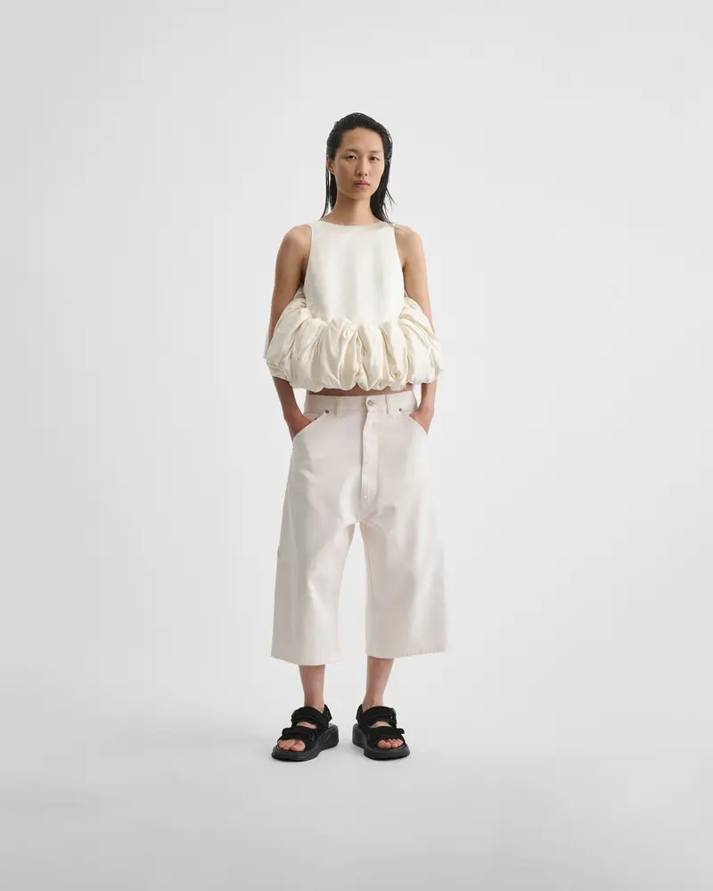 Vanilla Silk Duchesse Satin Sculpted Vest