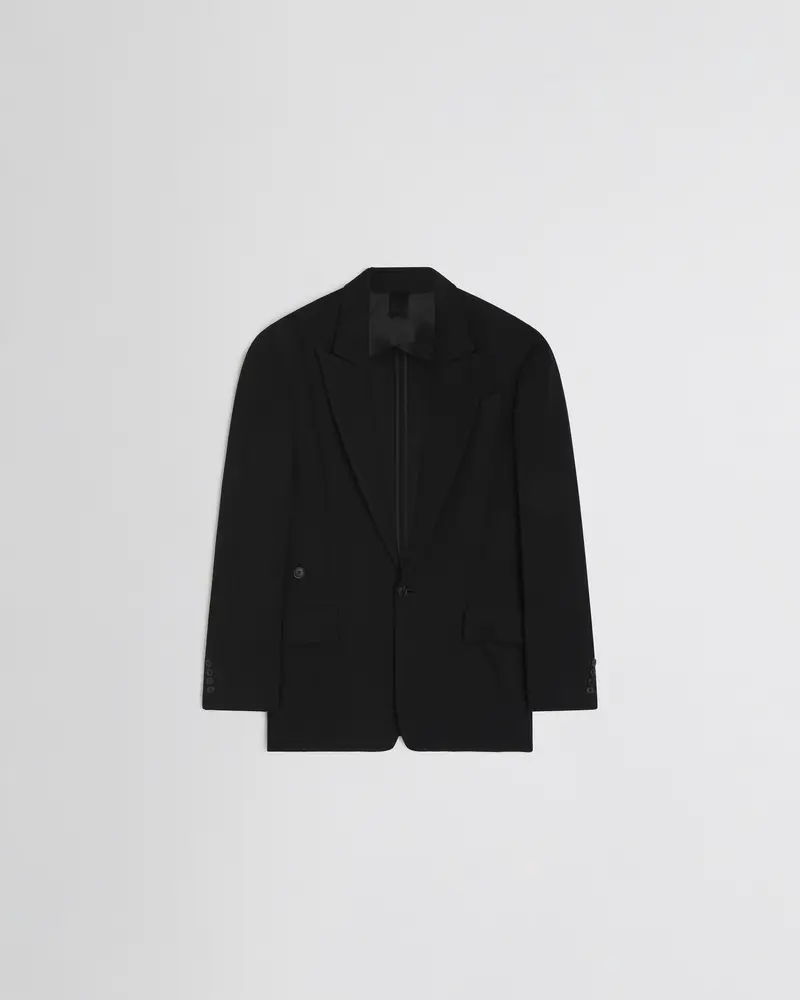 Versatile Cinched Black Viscose Jacket With Soft Tailoring