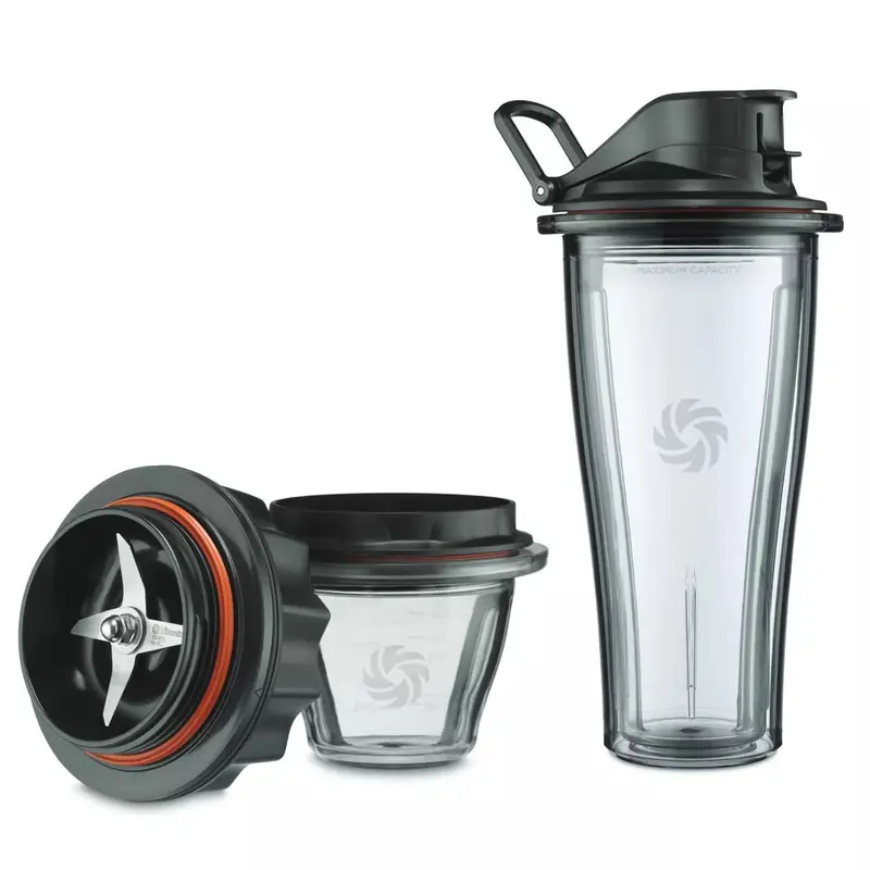 Vitamix Blending Cup and Bowl Starter Kit — 5-Piece BPA-Free Set with Self-Detect Technology, Sleek Black Finish