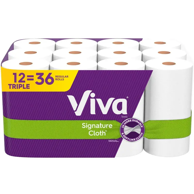 Viva Signature Cloth Paper Towels – Triple-Roll Pack with Selectable Sheets