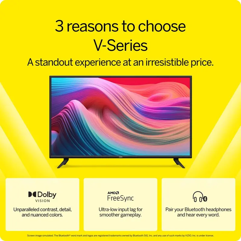 VIZIO V-Series 50-Inch 4K UHD Smart TV – Dolby Vision, HDR10, Full Array Backlighting, V-Gaming Engine