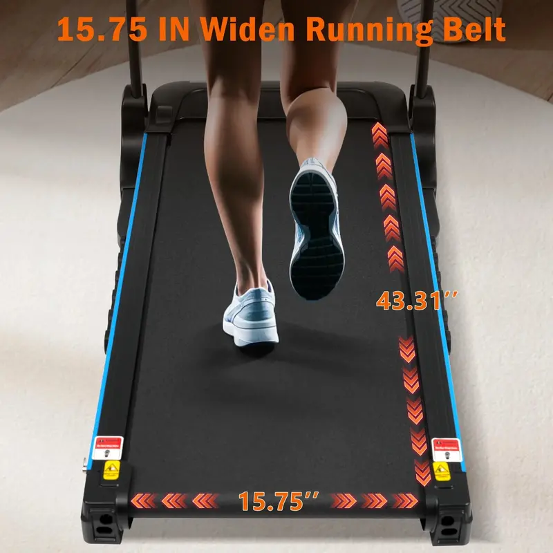 VLDTDRDI Heavy-Duty Folding Treadmill – 3.5HP Motor, 500LB Weight Limit, 10MPH Speed, Bluetooth Audio, USB Port, Adjustable Incline & Heart Rate Sensors
