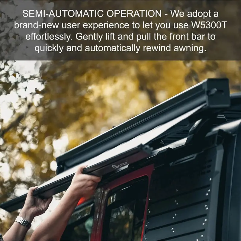 W5300T Weatherproof Semi-Automatic Retractable Outdoor Awning