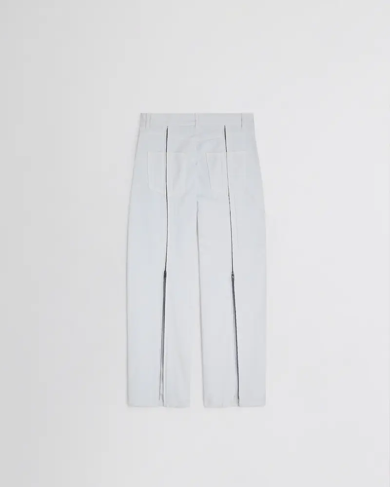 Washed Ice Blue Relaxed Fit Zip Jeans 2