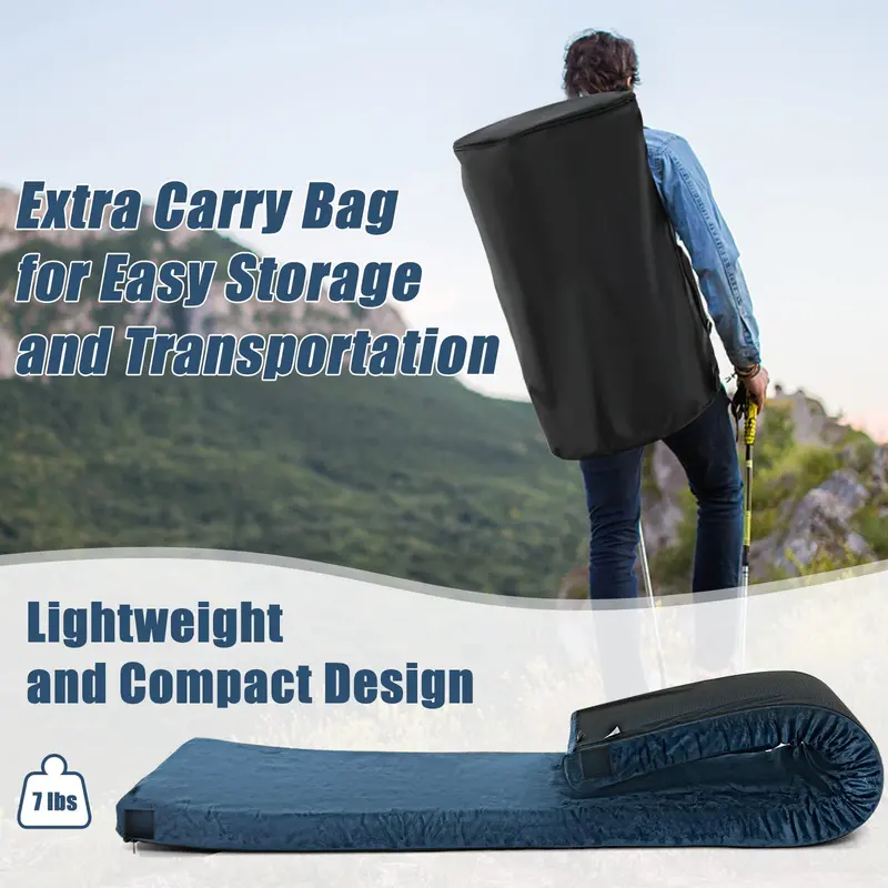 Waterproof Roll-Up Camping Mat – Memory Foam Floor Pad with Carry Bag for Travel & Outdoor Use