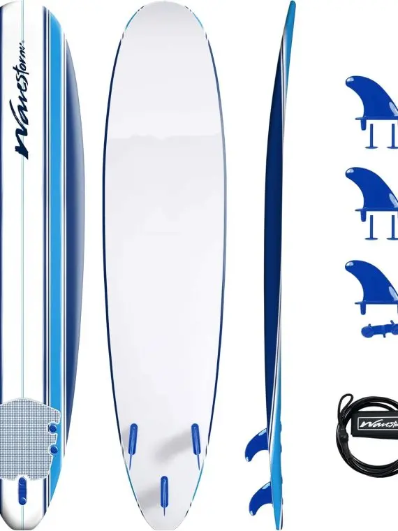 Wavestorm 2025 Classic 8-Foot Longboard — Beginner-Friendly Surfboard for Casual Riders