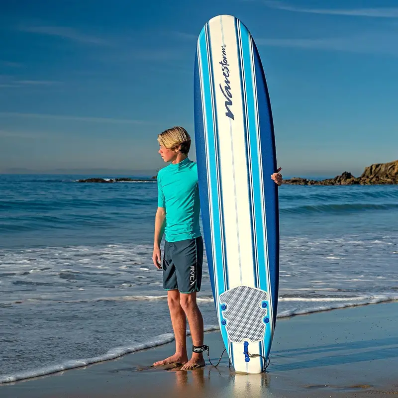 Wavestorm 2025 Classic 8-Foot Longboard — Beginner-Friendly Surfboard for Casual Riders
