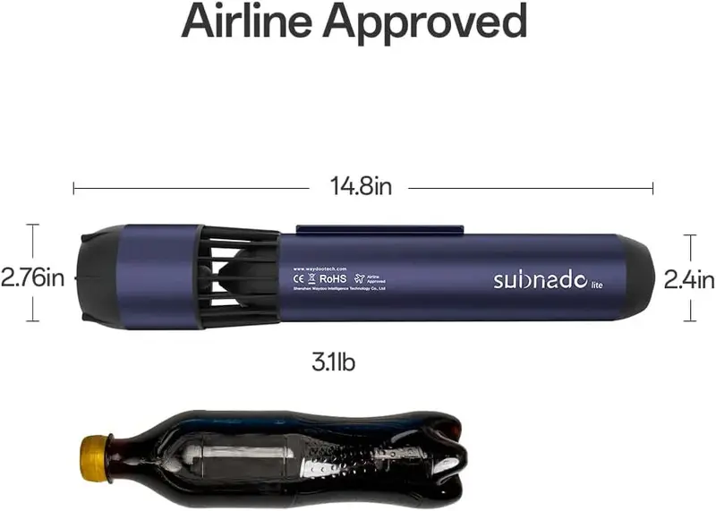 Waydoo Subnado Lite Underwater Propulsion Scooter – Portable Handheld Diver Assist Device for Snorkeling, Scuba Diving, and Recreational Exploration (Blue)