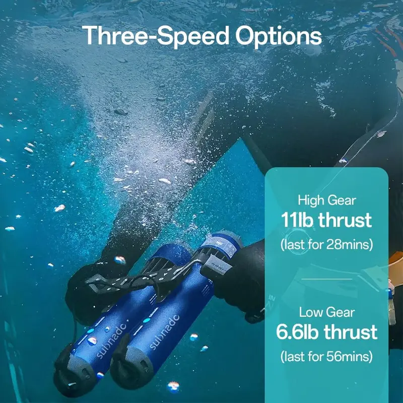 Waydoo Subnado Lite Underwater Propulsion Scooter – Portable Handheld Diver Assist Device for Snorkeling, Scuba Diving, and Recreational Exploration (Blue)