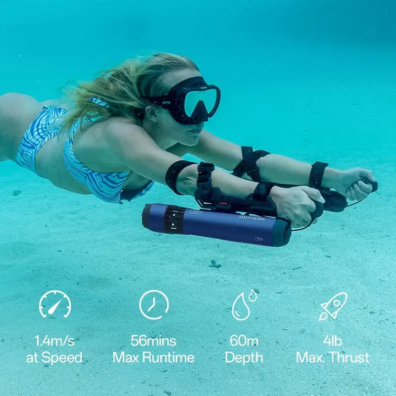 Waydoo Subnado Lite Underwater Propulsion Scooter – Portable Handheld Diver Assist Device for Snorkeling, Scuba Diving, and Recreational Exploration (Blue)