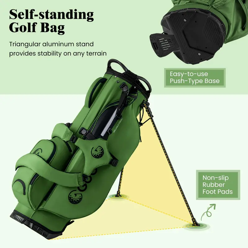 Weatherproof Golf Stand Bag – 8-Way Top Divider & Five Organized Pockets