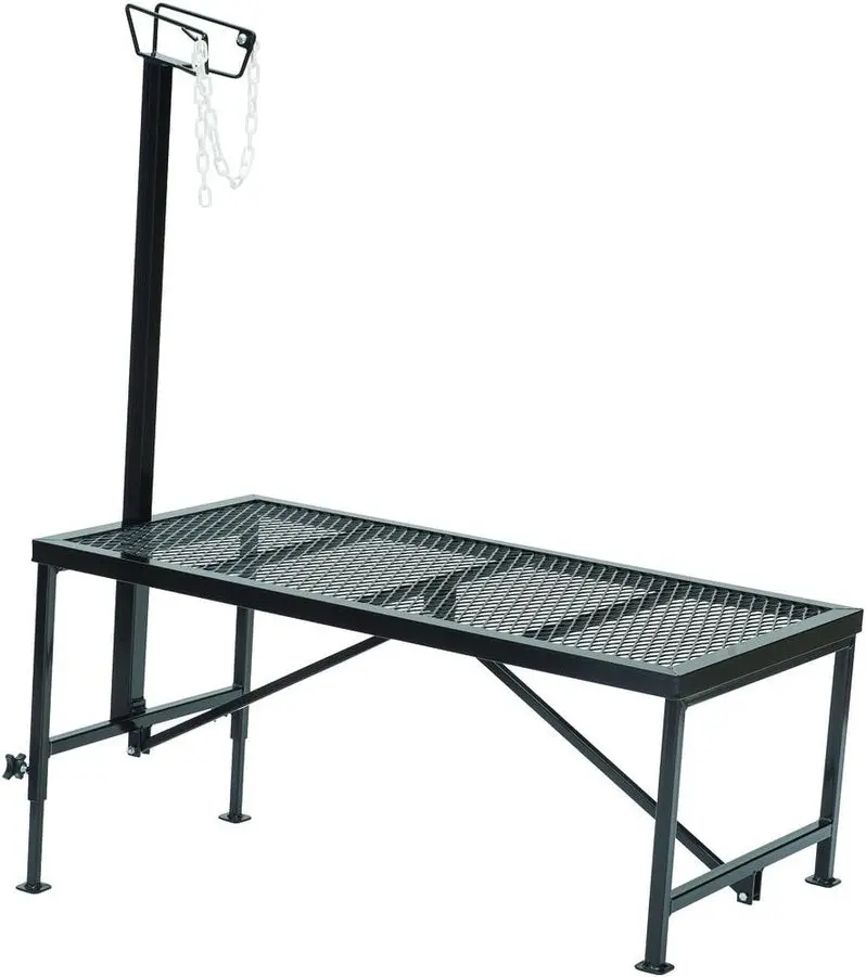 Weaver Leather Adjustable Livestock Trimming Stand for Sheep and Goats – Steel Construction with Secure Wire Headpiece & Matte Black Finish