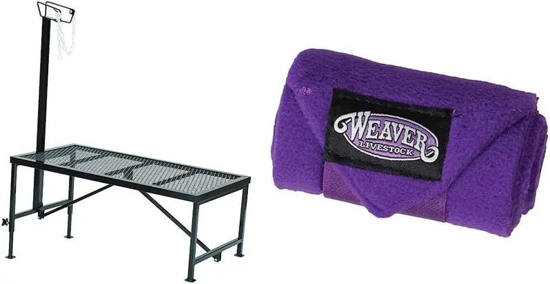 Weaver Leather Adjustable Livestock Trimming Stand for Sheep and Goats – Steel Construction with Secure Wire Headpiece & Matte Black Finish