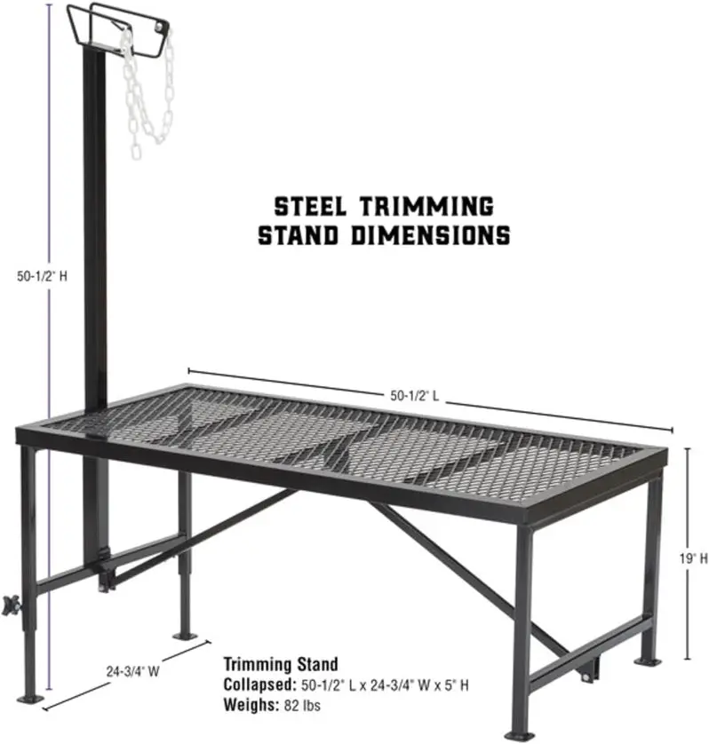 Weaver Leather Adjustable Livestock Trimming Stand for Sheep and Goats – Steel Construction with Secure Wire Headpiece & Matte Black Finish