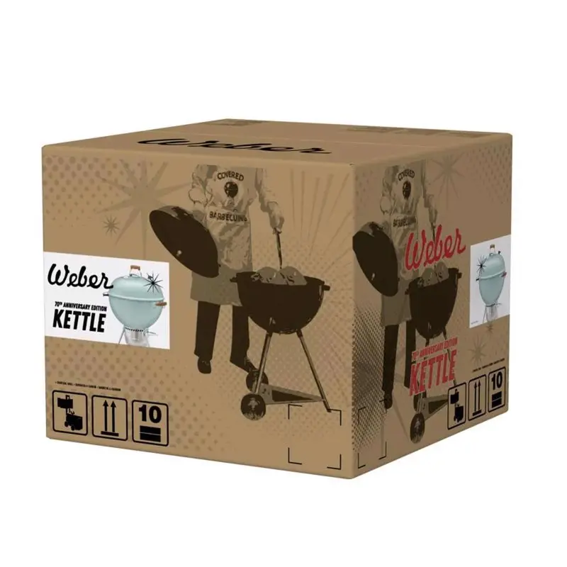Weber 22-Inch Charcoal Kettle Grill in Rock N Roll Blue – Classic Design with Premium Build