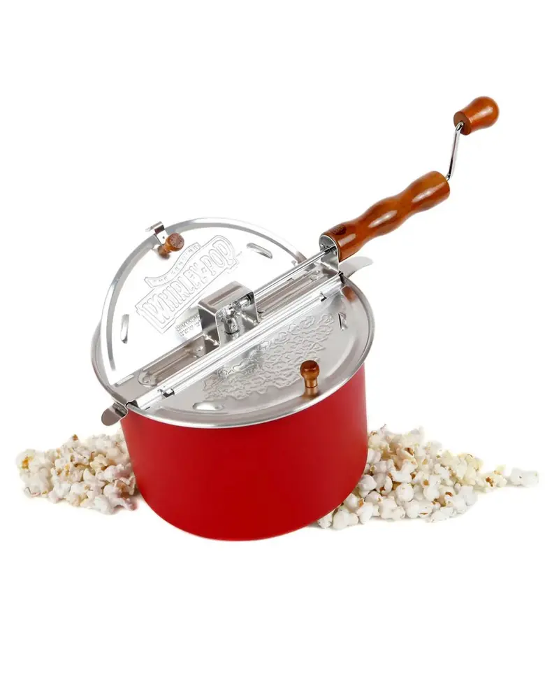 Whirley Pop Stovetop Popcorn Maker – Red Aluminum Design by Wabash Valley Farms