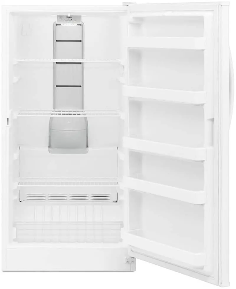 Whirlpool 15.7 Cu. Ft. Frost-Free Upright Freezer – Electronic Temp Control, Spacious Interior, White Finish