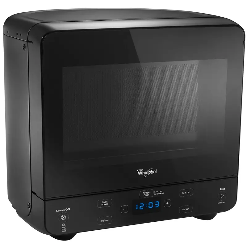 Whirlpool Compact Countertop Microwave – 0.5 Cu. Ft., Black Finish (Model WMC20005YB)