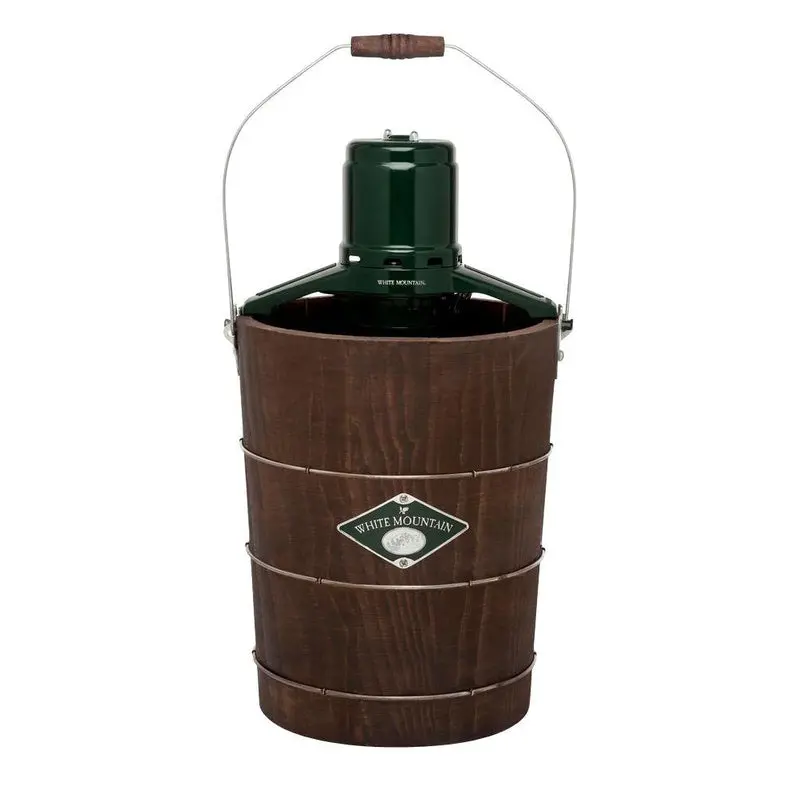 White Mountain Electric Ice Cream Maker – 6-Quart Classic Green & Brown Counter Appliance