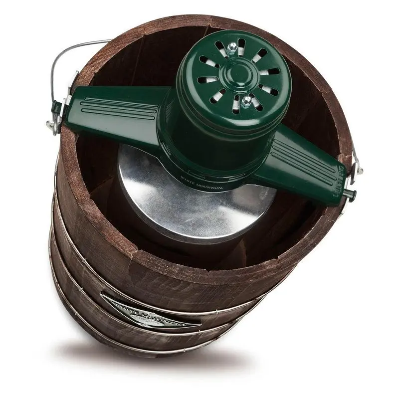 White Mountain Electric Ice Cream Maker – 6-Quart Classic Green & Brown Counter Appliance