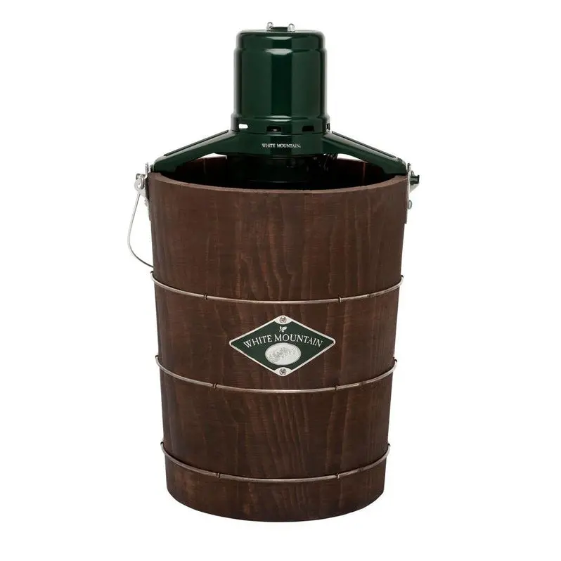 White Mountain Electric Ice Cream Maker – 6-Quart Classic Green & Brown Counter Appliance